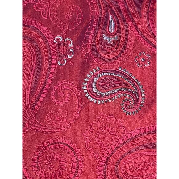 Sean John Red Hand Made 100% Silk Men’s Neck Tie Made In China - Picture 9 of 9